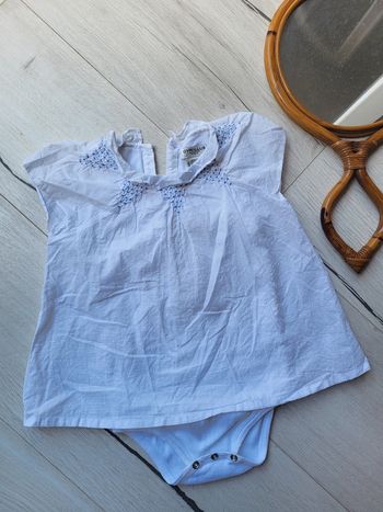 Blouse body en plumetis cyrillus 2ans