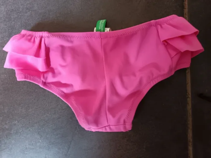 Culotte de bain Benetton rose volants neuf 12-18 mois 82 cm - photo numéro 3