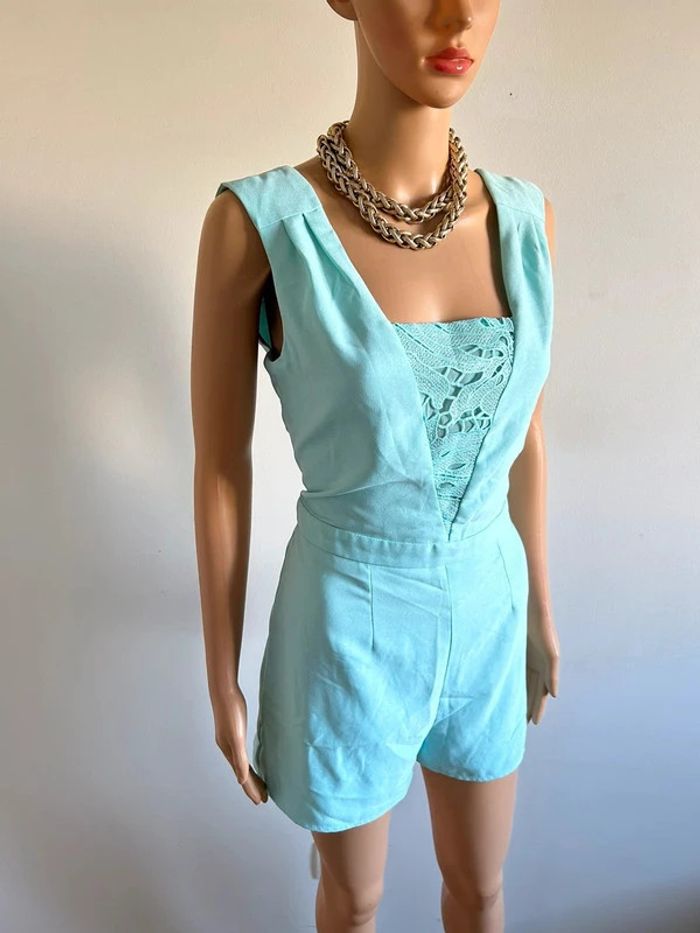 Combishort turquoise neuf sans manches Naf Naf taille 38 (valeur 65€) - photo numéro 2