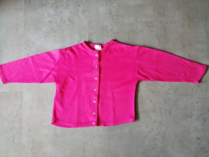 Gilet en sweat fuchsia boutons pressions Taille 5 ans - photo numéro 1