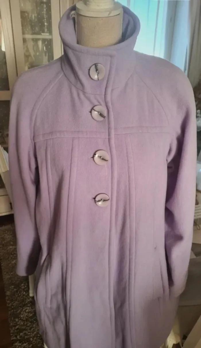 Manteau lila/parme en laine Cashmere Daxon Taille 42/44/46 - photo numéro 2