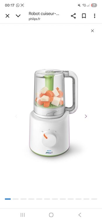 Robot cuiseur vapeur bb 2 en 1