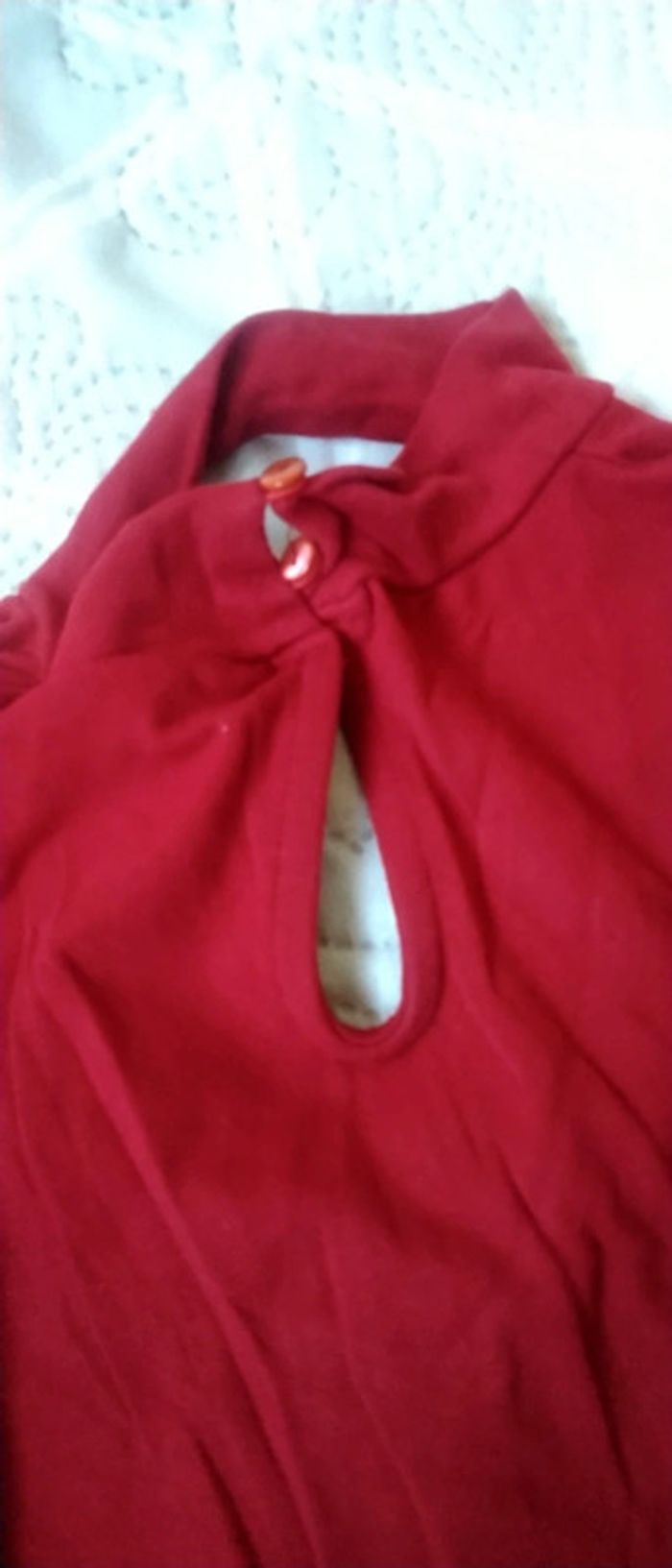 Haut rouge col montant en V neuf femme Xs bershka - photo numéro 10