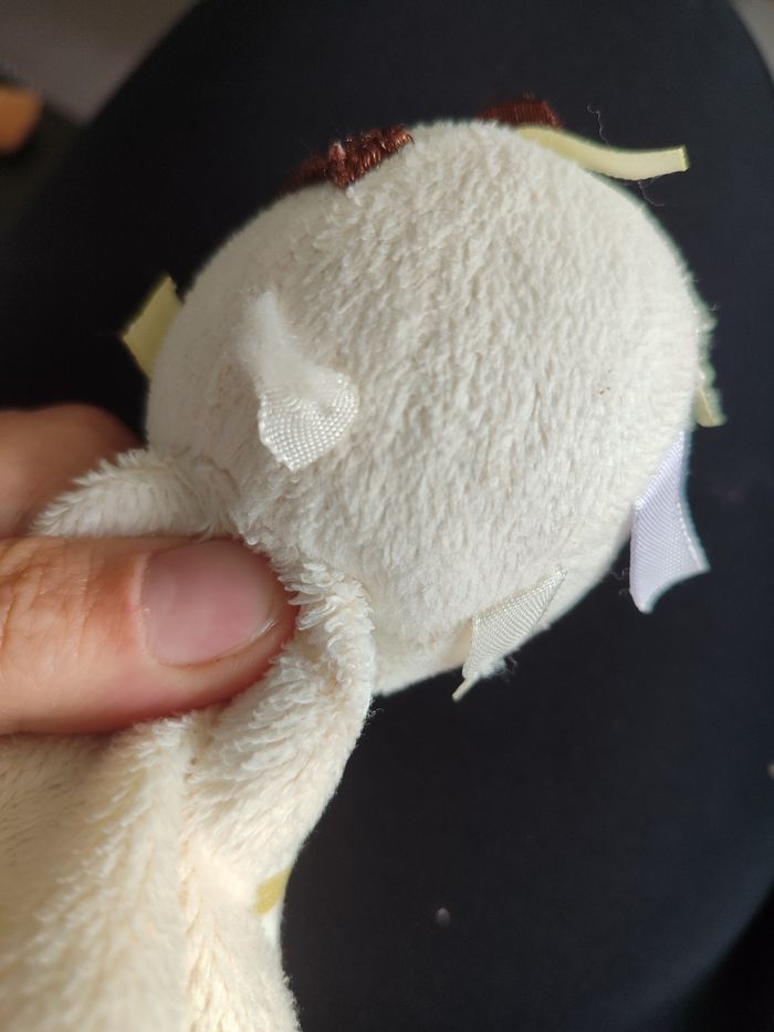 doudou plat hérisson bébé 9 blanc marron jaune vert rond Bebe9 Anis Violet Crème - photo numéro 5