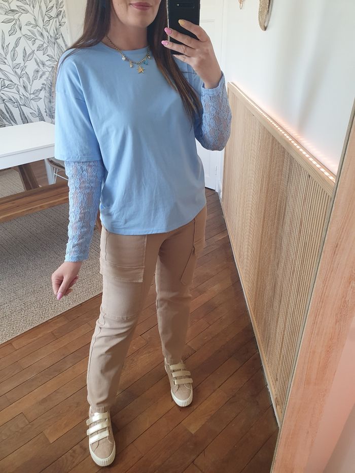 Pantalon cargo beige taupe Taille 42 - photo numéro 3