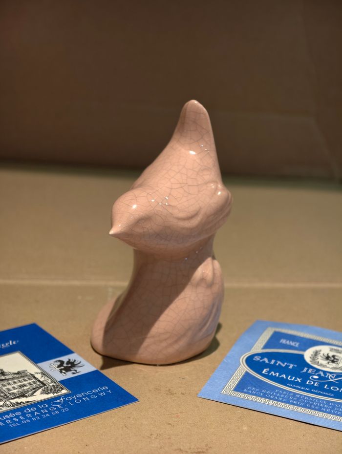 Oiseau rose Saint Jean l'Aigle émaux de Longwy