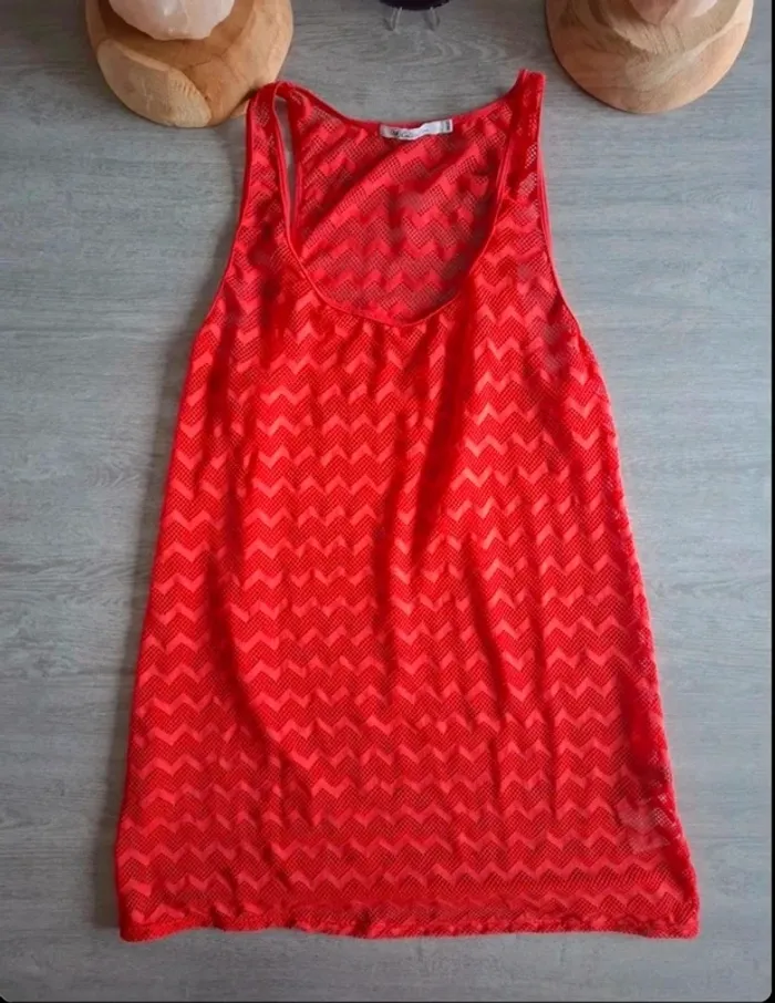 Top long rouge - photo numéro 2