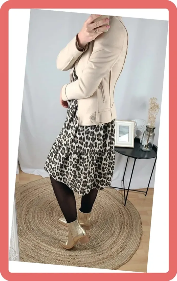 Robe 🐆 léopard - Taille Unique (36-44) - Gaze de coton - Neuve - photo numéro 2