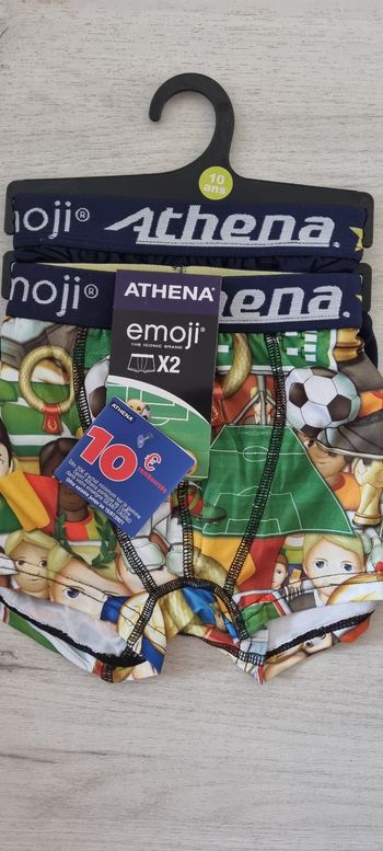 Lot de 2 boxers athena emoji 10 ans