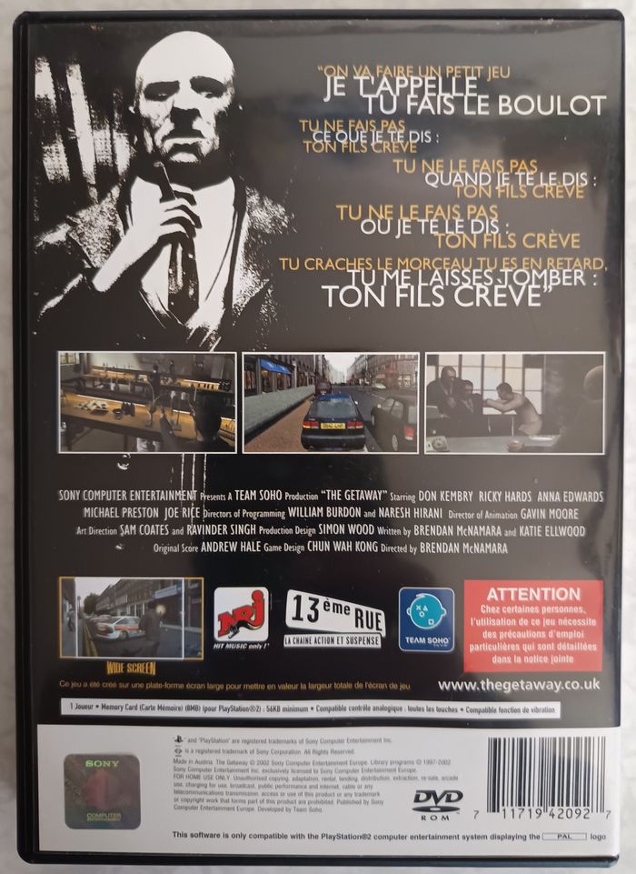 The Getaway PS2 Complet PAL FR Sony PlayStation 2 avec carte incluse du jeu - photo numéro 2