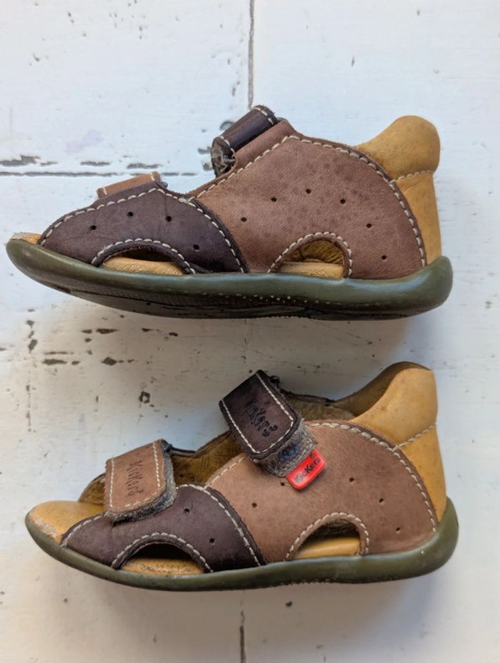 Sandales en cuir marron Kickers – Taille 23 - photo numéro 2