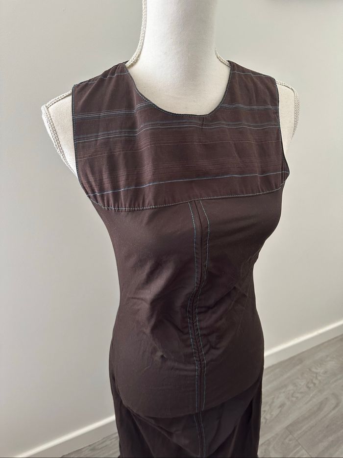 Robe longue marron et turquoise Y2K ici et maintenant t36 S - photo numéro 2