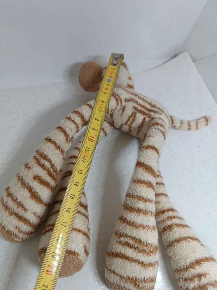 Petite peluche cmp plush doudou teddy zèbre zébré grosse pattes grande big beige crème tigre tiger - photo numéro 15