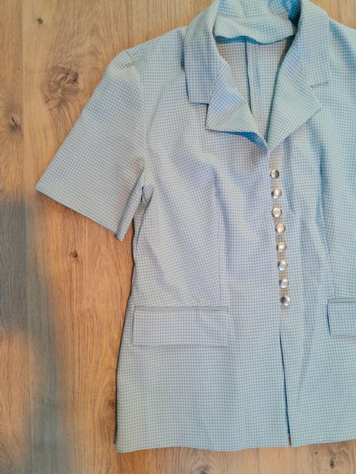 Blazer vichy manches courtes vintage - photo numéro 4