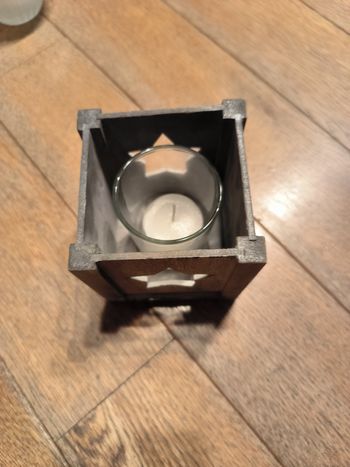 Petit bougeoir de Noël en bois