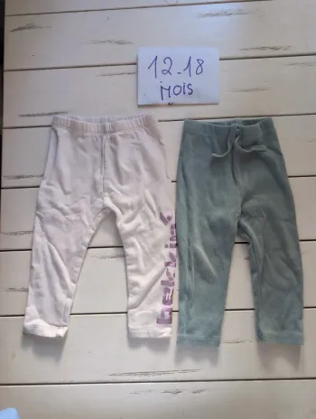 Lot legging bébé fille 12/18 mois