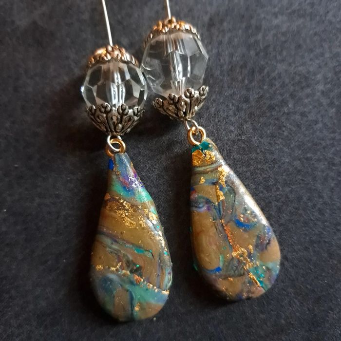Boucles d'oreilles pendante forme gouttes - photo numéro 6