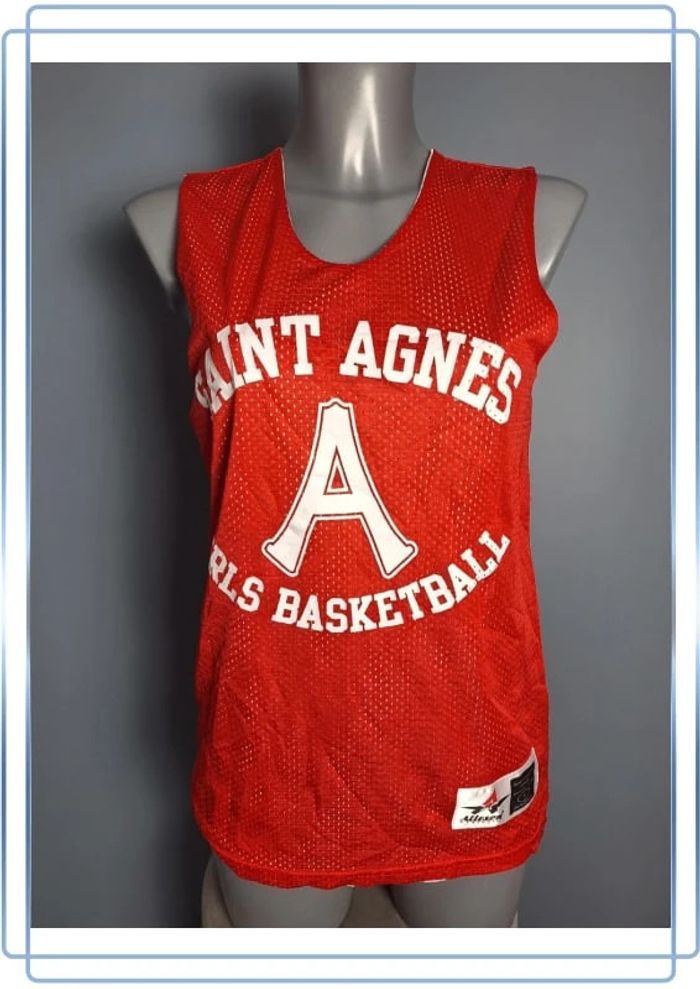 Maillot d entraînement de basket alleson athletic reversible / femme taille S / rouge et blanc