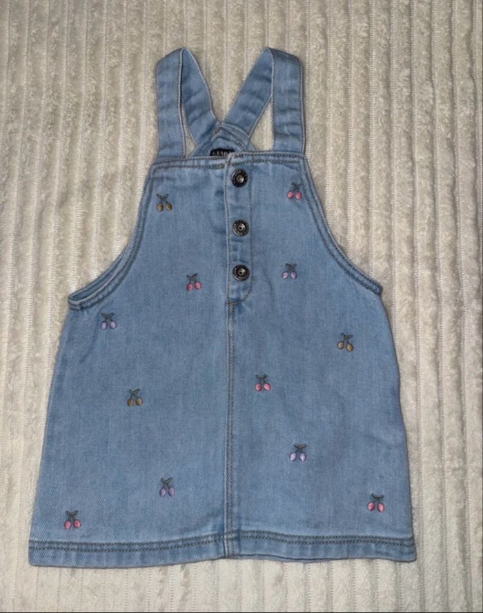 Robe en jean - cerises - Kiabi - 6 mois - Excellent état/comme neuf
