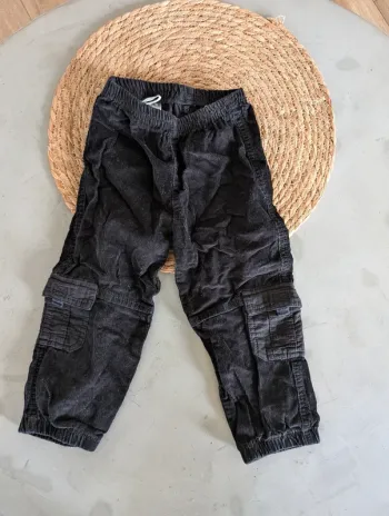 Pantalon velours noir garçon 23 mois