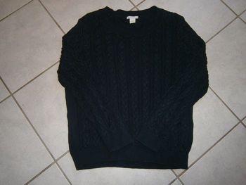 Pull ML torsadé marine H&M Taille 38/M