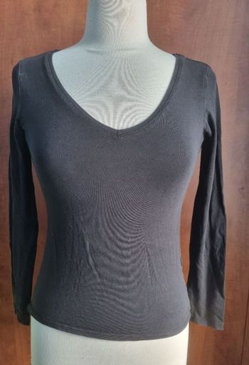 T-shirt col V manches longues taille XS