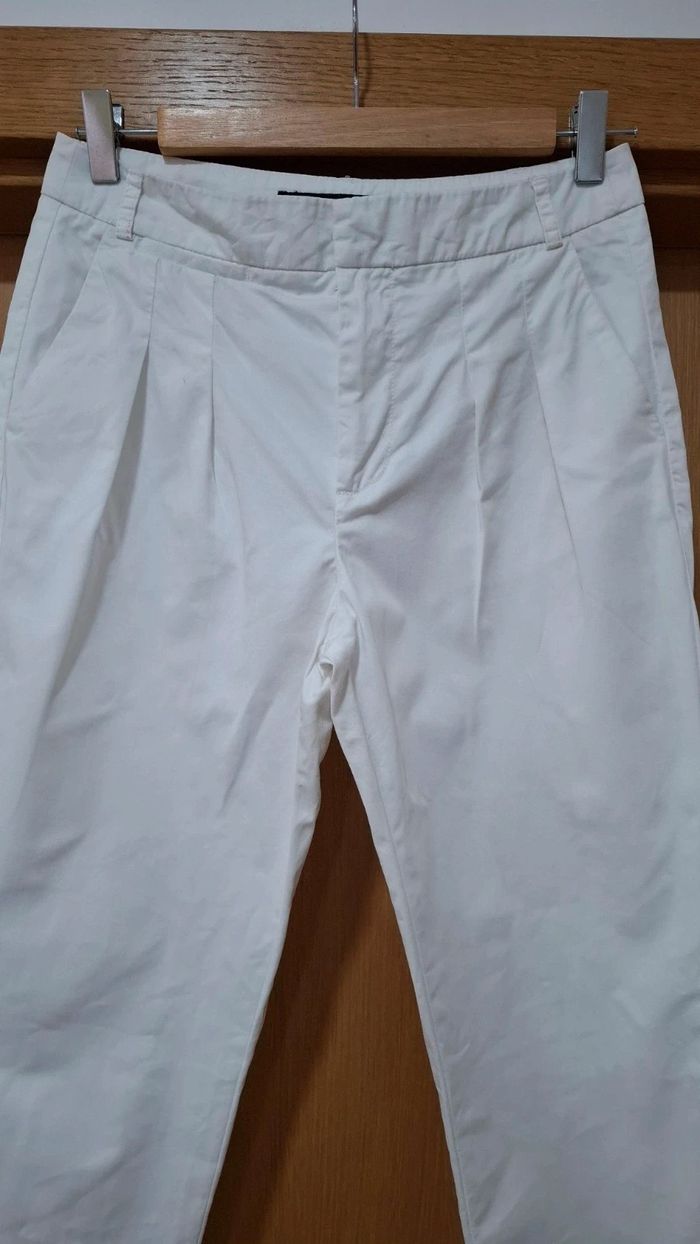 Calças brancas em algodão Zara Basic - photo numéro 2