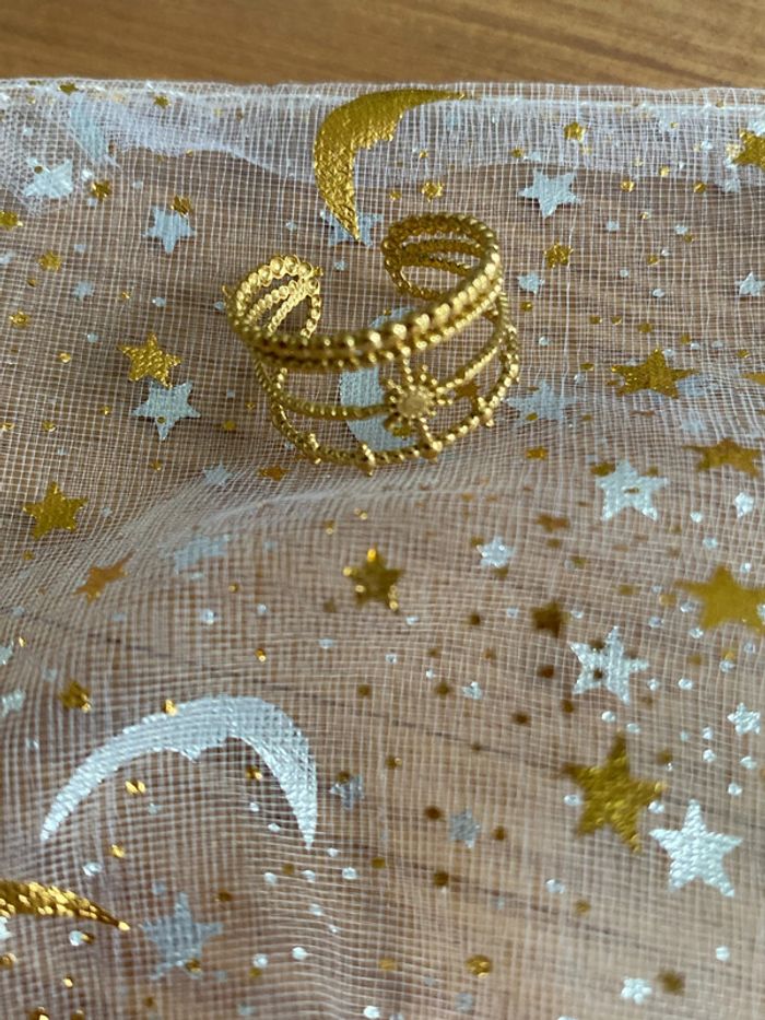 Bague dorée acier inoxydable réglable - photo numéro 5