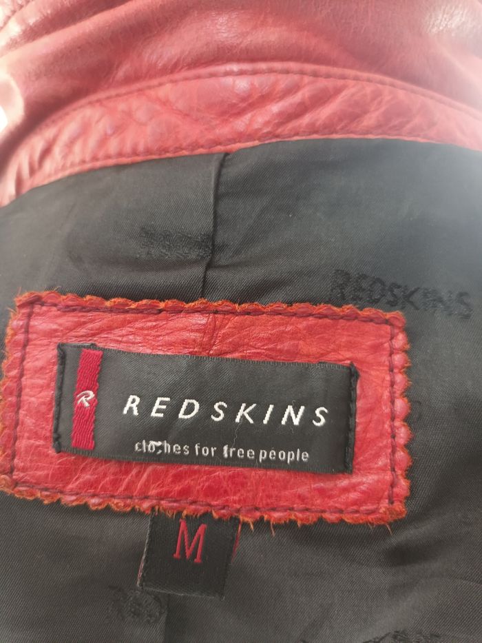 Blousons vintage cuir epais rouge REDSKINS - photo numéro 7