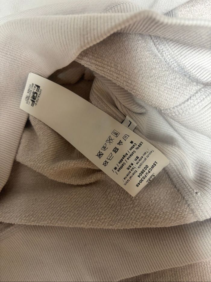 Sweat C.P Company taille S blanc logo brodé ton sur ton - photo numéro 8