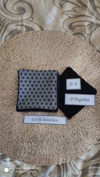 12 lingettes lavables neuf