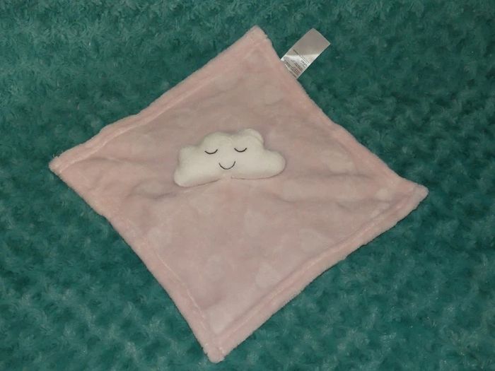 Doudou plat nuage blanc rose Gémo parfait état