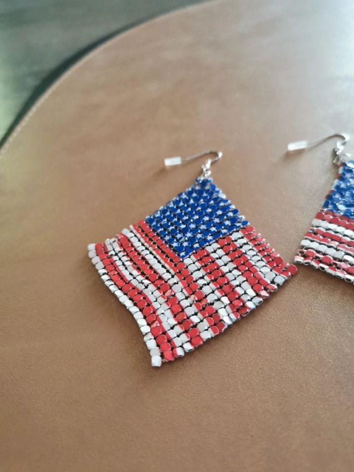 Boucles d'oreilles drapeau Usa - photo numéro 2