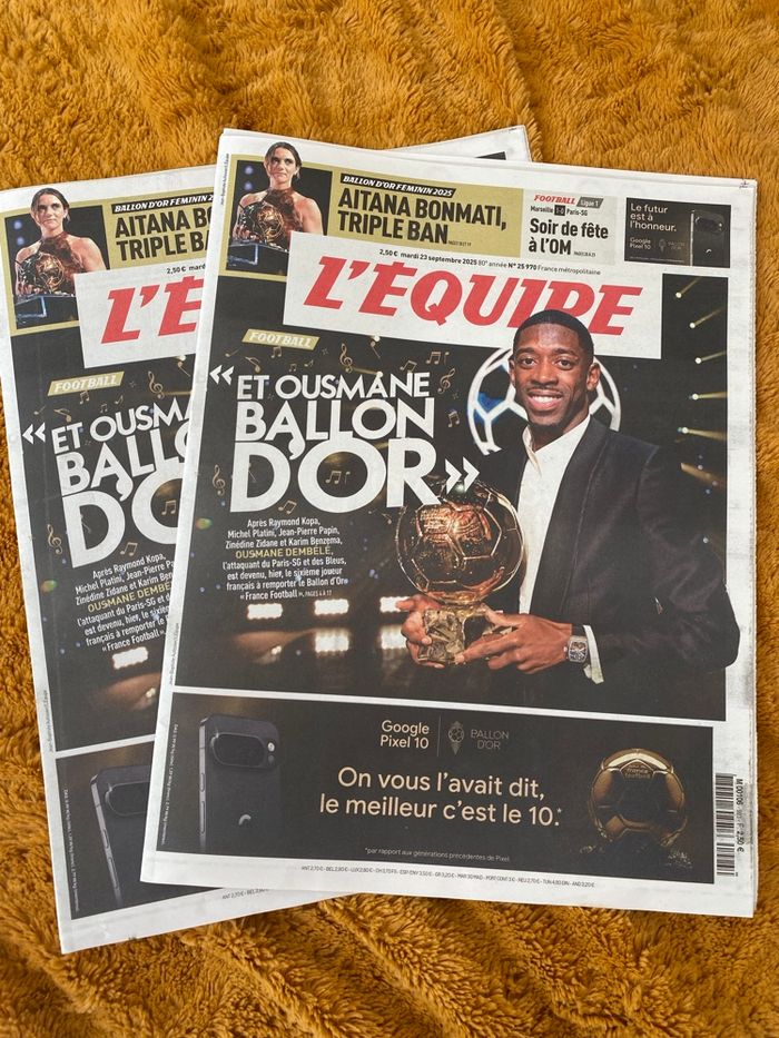 Journal l’équipe “et Ousmane ballon d’or” - photo numéro 3