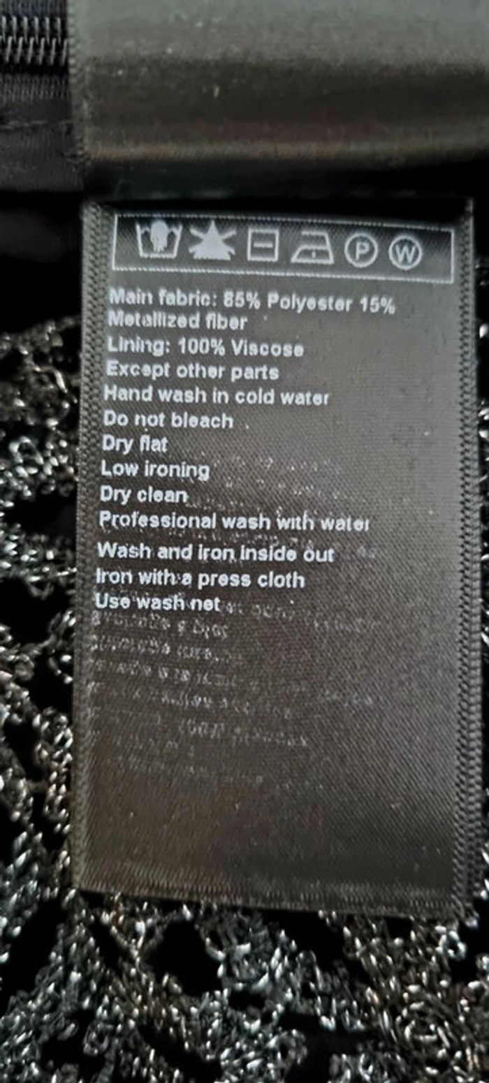 Jupe midi ba&sh camille noir et argent 40 neuve - photo numéro 7