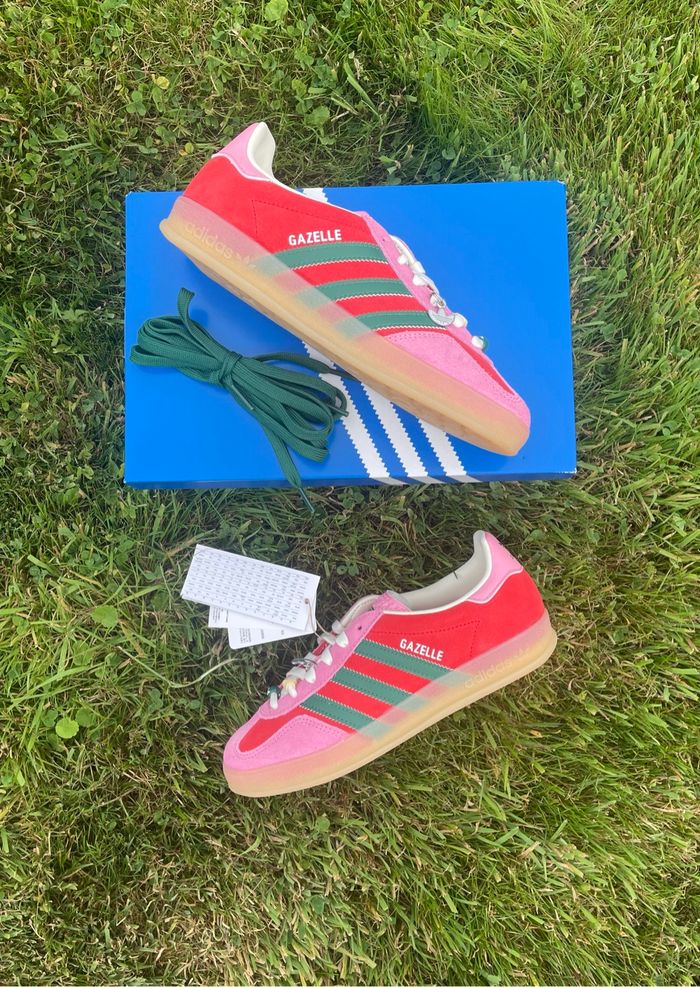 Adidas Originals Gazelle Better Scarlet Bliss Pink Dark Green - Femme 37 1/3 - photo numéro 3