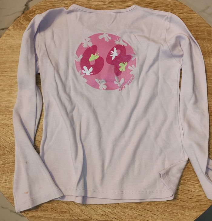 Vêtements fille t-shirt manches longues motif papillon - photo numéro 2