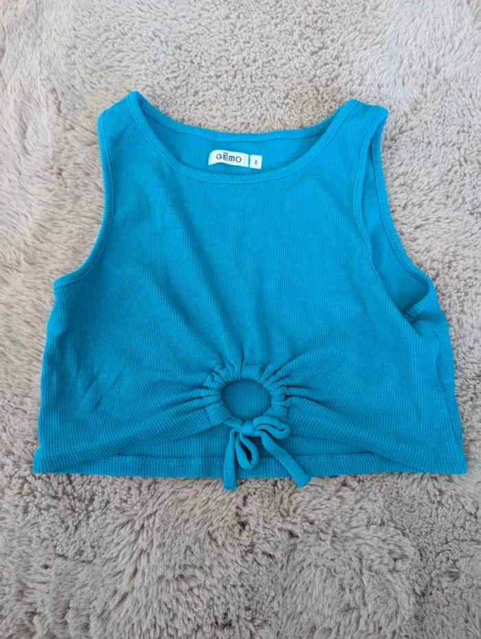 crop top bleu