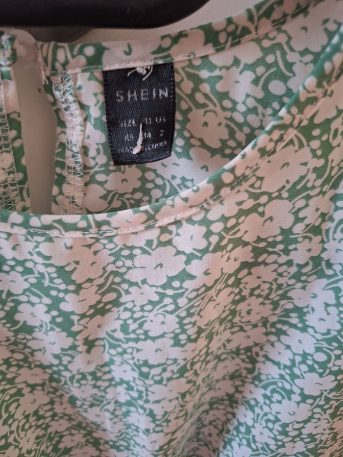 Robe fille vert blanc - photo numéro 2