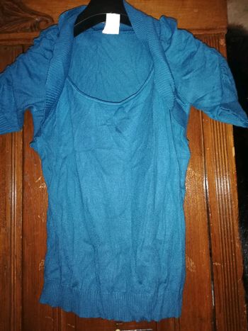 Tee-shirt bleu en laine