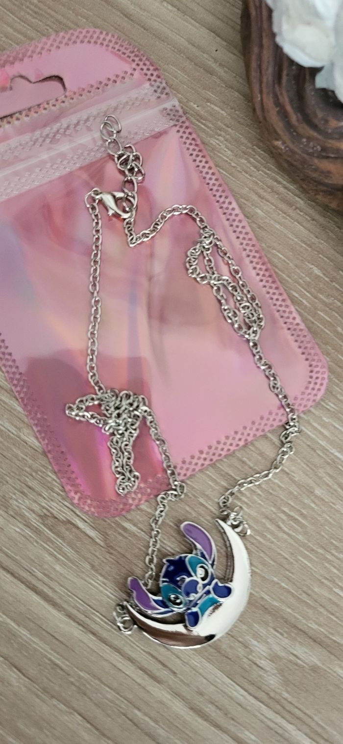 Collier Lune Stitch Acier - photo numéro 5