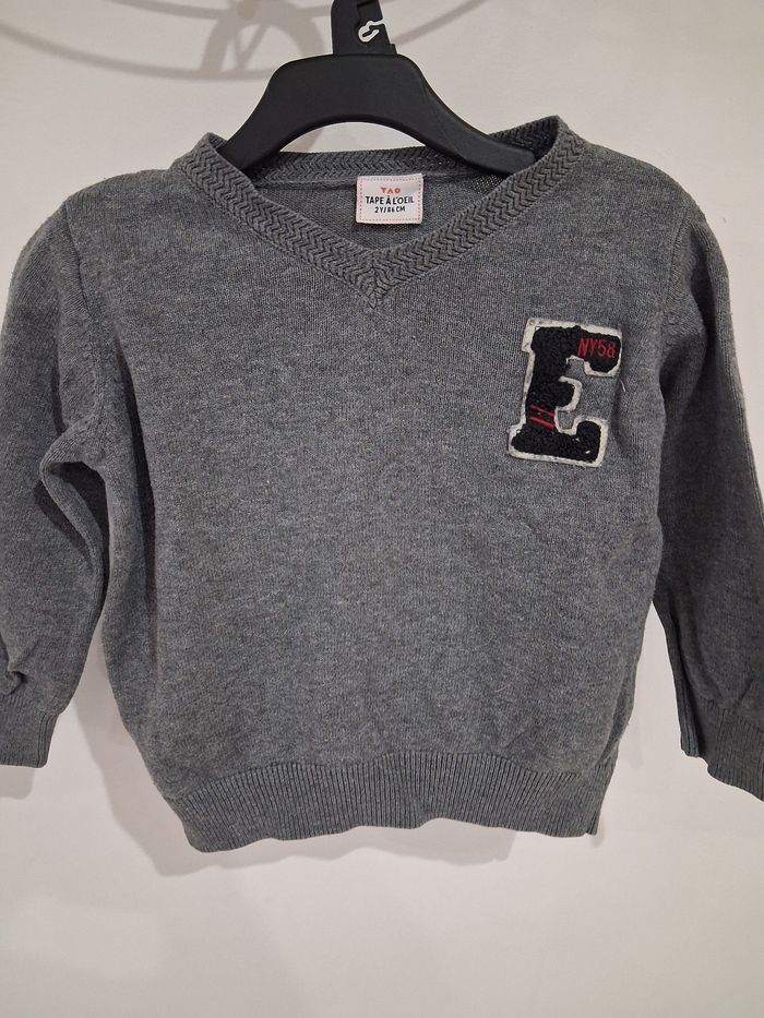 Pull tao tape a l'œil gris - photo numéro 2