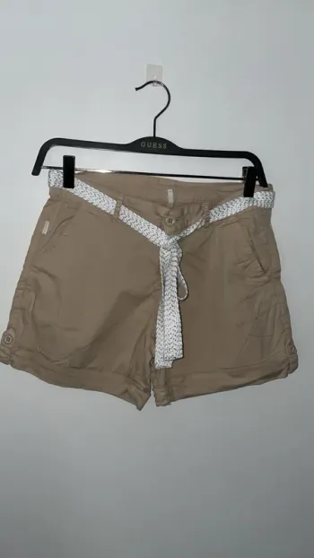 Short femme Sun Valley sable taille 36 avec ceinture tressée - Parfait été