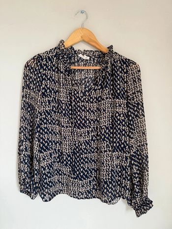 Blouse fluide noir et blanc Ycoo