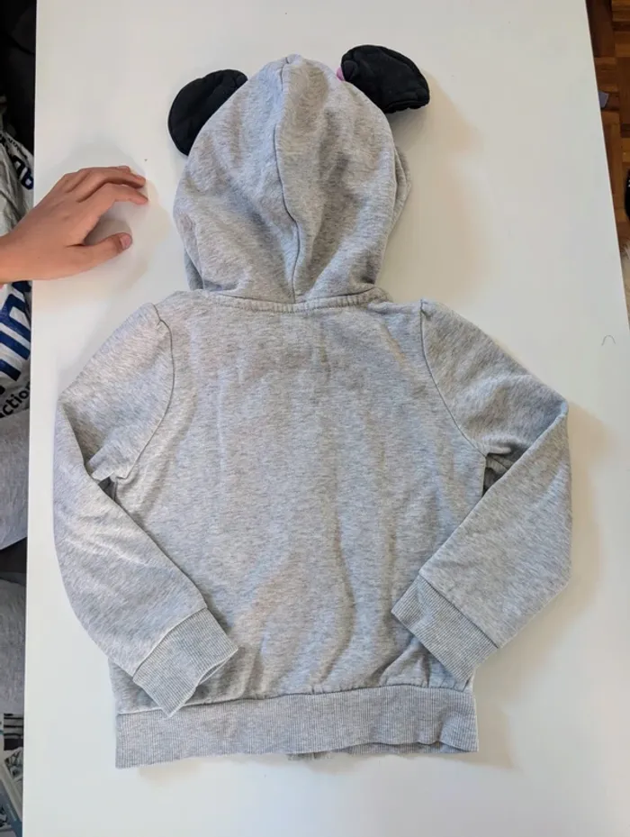 Gilet sweat shirt Disney Minnie 3- 4 ans avec oreilles souris - photo numéro 4