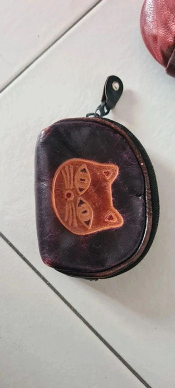 Sac porté épaule + porte monnaie assorti 100% cuir - photo numéro 12