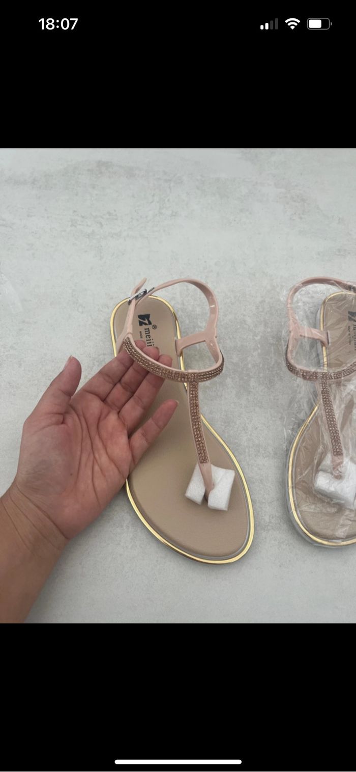 Sandales rose gold et blanches Shein - photo numéro 5