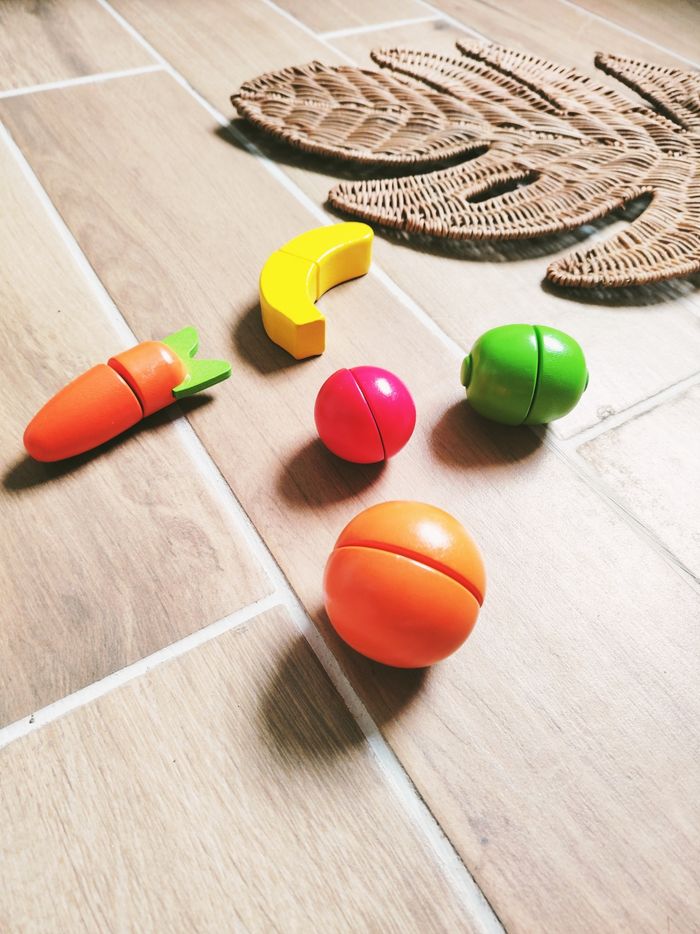 🍌Dinette aliments divers fruits et légumes en bois à scratch - photo numéro 2