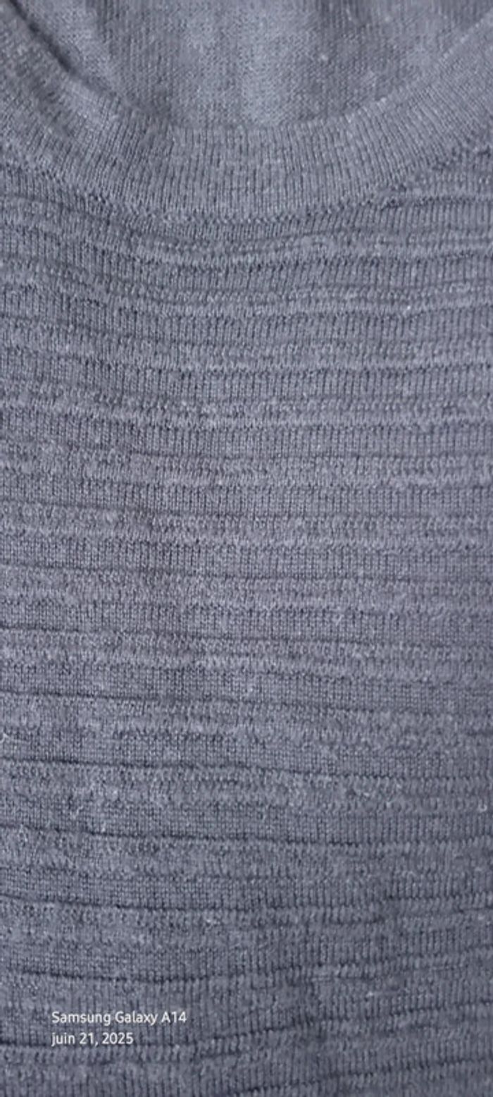 Débardeur long aspect laine avec rayures col rond noir femme M source - photo numéro 14