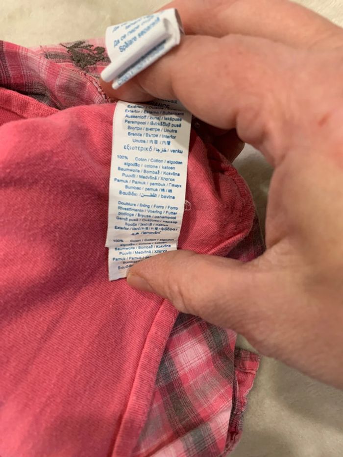 Chemise Manches Longues Chaude Obaïbi Rose et Taupe 6M - photo numéro 8